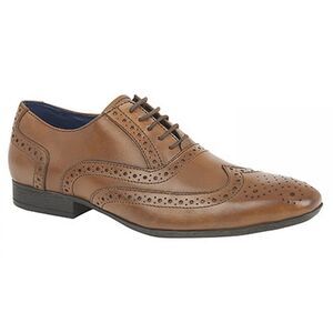 Route 21 Mens 5 Eye Brogue Oxford Shoes / Tan